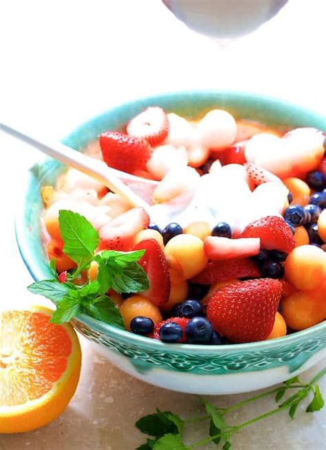 Summer Fruit Salad With Orange Vanilla Yogurt Dressing From A Chef S