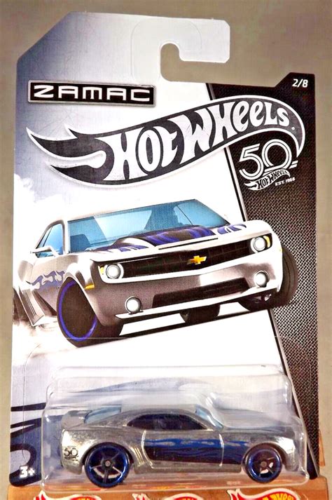 2018 Hot Wheels 50th Anniversary Zamac 2 8 CHEVY CAMARO CONCEPT Zamac W