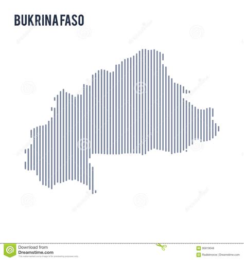 Vector O Mapa Chocado Sumário De Bukina Faso As Linhas Verticais