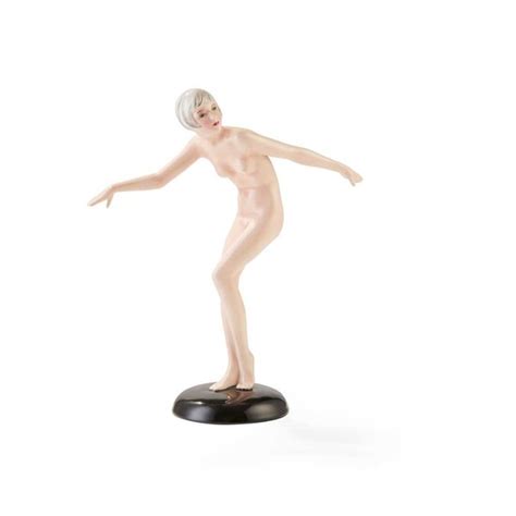 JOSEF LORENZL 1892 1950 FOR GOLDSCHEIDER NAKED DANCER FIGURE