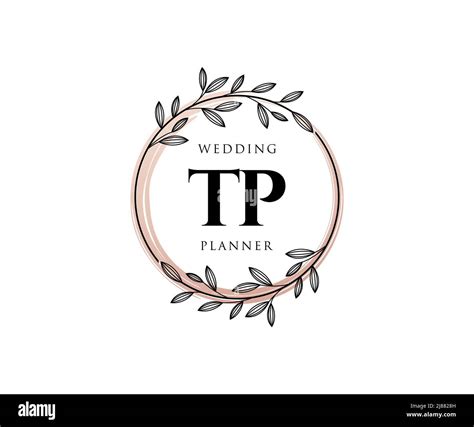 TP Initials Letter Wedding Monogram Logos Collection Hand Drawn Modern