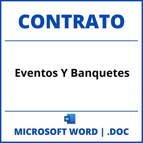 Contrato Para Eventos Y Banquetes En Formato Word