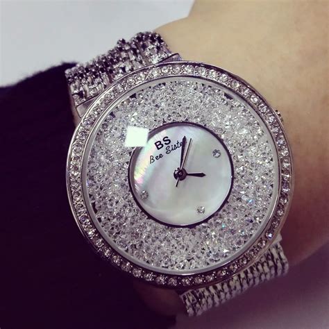 Luxury Women Watches Diamond Famous Brand Elegant Dress Quartz Watches Ladies Rhinestone