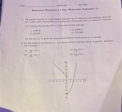 Solved The Position Function Of A Ball Dropped From The Chegg