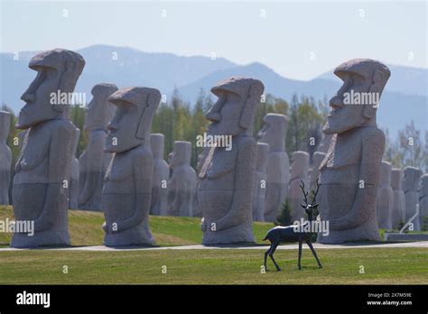 Japan May 1 2024 Moai Heads The Statue In Makomanai Takino