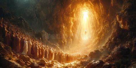 Man Standing In Cave Surrounded By Rocks Ascension Of Jesus Christ