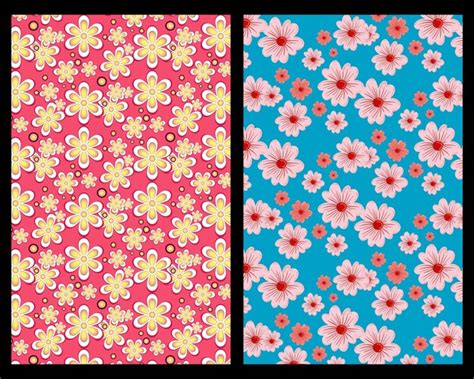 Premium Vector Set Of Two Seamless Floral Patterns