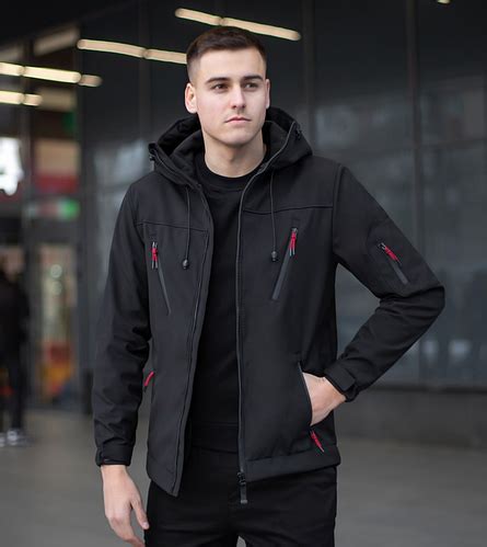 Куртка soft shell черная весенняя молодежная мужская, Демисезонная ...