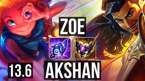 ZOE Vs AKSHAN MID 7 0 8 Godlike 300 Games KR Master 13 6