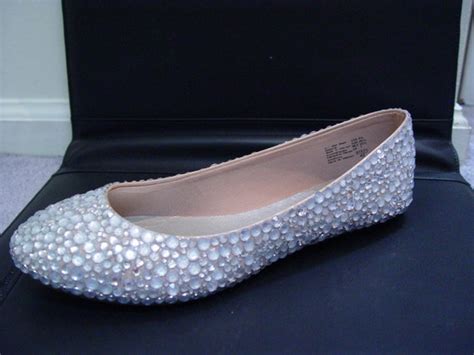 Items similar to Hand Made Wedding Rhinestone Flats Shoes on Etsy