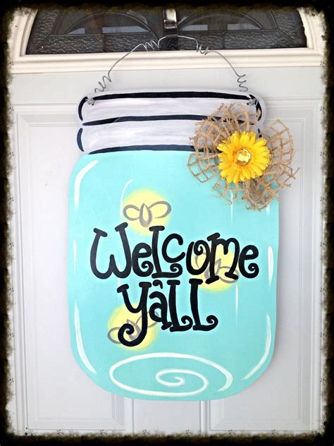 Mason Jar Door Hanger Mason Jar Art Mason Jar Door Hanger Burlap Door