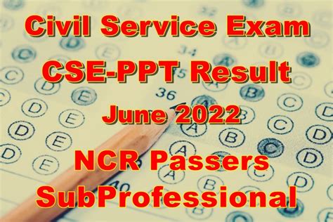 Civil Service Exam Result June 2022 Ncr Passers Subprofessional Level