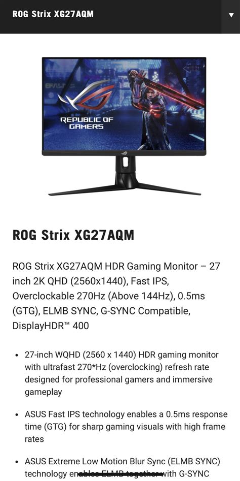 Asus ROG Strix Monitor : r/pcmasterrace