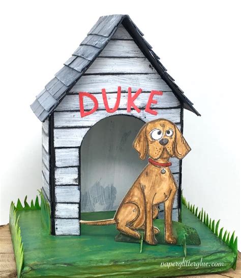 How To Make A 3 D Paper Doghouse Home Sweet Home Paper Glitter Glue