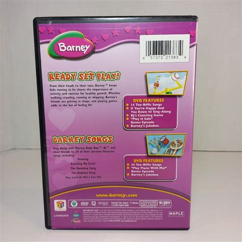 Barney Ready Set Playbarney Songs Dvd 2010 Canadian Discs Are Perfect Fast Shipping With