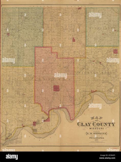 Map of Clay County, Missouri Stock Photo - Alamy