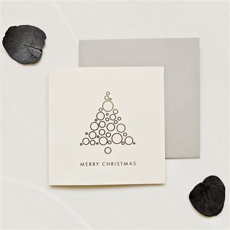 Minimalist Foil Christmas Tree Cards Pack Of 5 Etsy Uk