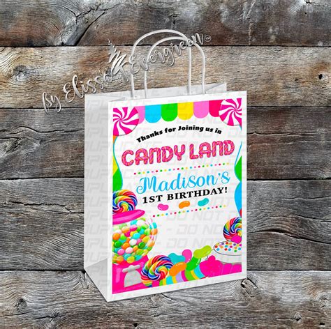 Custom Candyland Party Favor T Bags Personalized Etsy