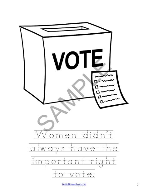 Womens Suffrage And The Nineteenth Amendment Coloring Book Level B