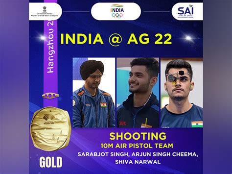 Asian Games Sarabjot Singh Shiva Narwal Arjun Singh Cheema Win Gold