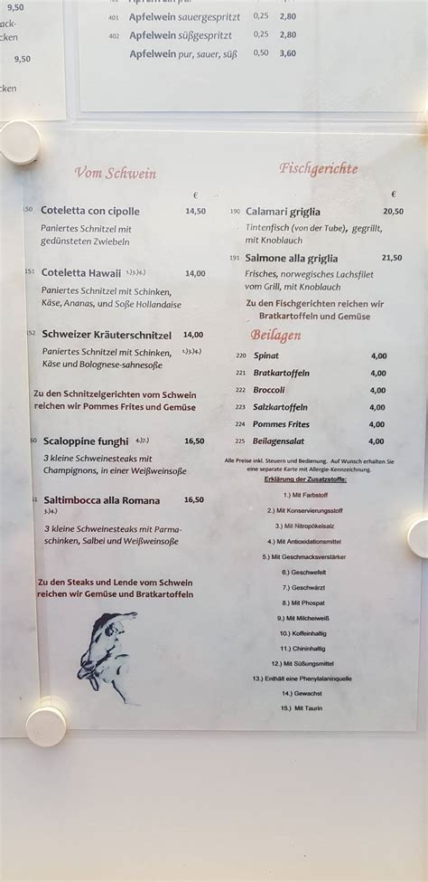 Speisekarte Von Ristorante La Terrazza Restaurant Altenstadt