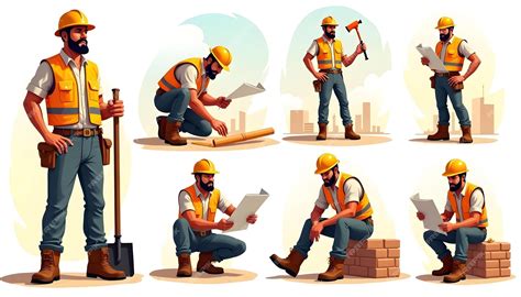 Civil Engineer Character Set Civil Engineering Illustrations Engineer