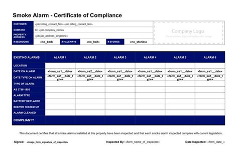 Servicem8 Form Smoke Alarm Certificate Of Compliance Generic