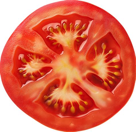 A Delicious Tomato Slice Isolated On A Transparent Background 45808129 Png