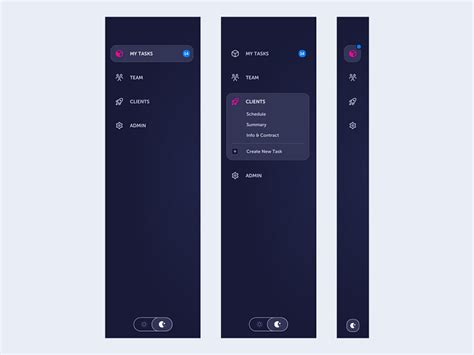 Sidebar Navigation Dark Mode By Mike Deraco On Dribbble