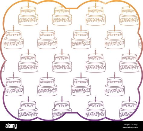 decorative frame with birthday cake design over white background ...