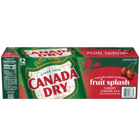 Canada Dry Fruit Splash Cherry Ginger Ale Soda Cans Pk Fl Oz