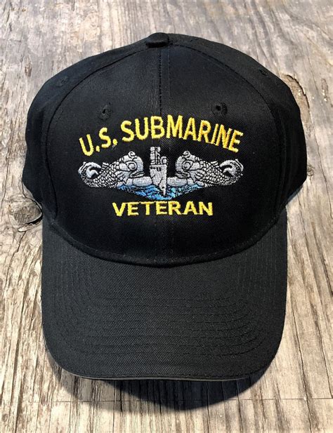 U S Submarine Veteran Ball Cap Silver Dolphins Navy Veteran Etsy