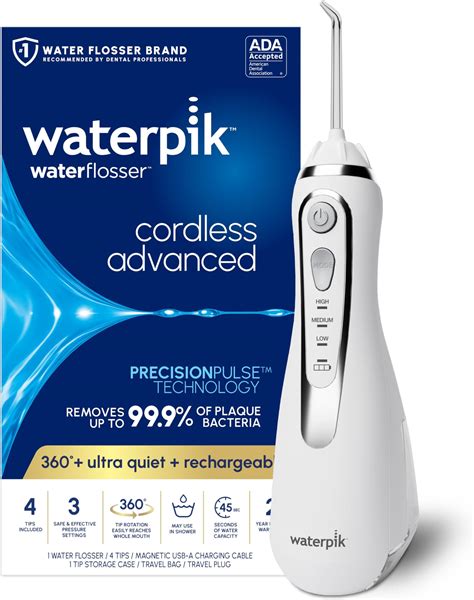 Amazon Waterpik Cordless Plus Water Flosser With 4 Flossing Tips