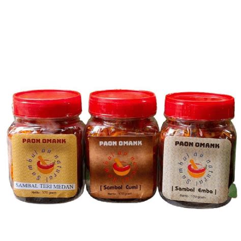 Jual Sambel Cumi Sambal Kecombrang Teri Tempe Kacang Tanah Set