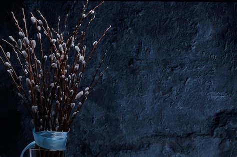 Premium Photo Pussy Willow Willow Branches Bloom Spring Concept Easter Holiday Background