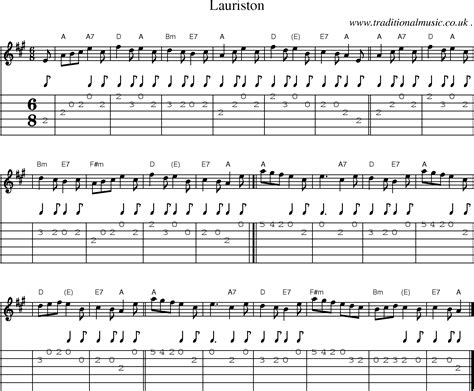 Scottish Tune Sheetmusic Midi Mp3 Guitar Chords Tabs Lauriston