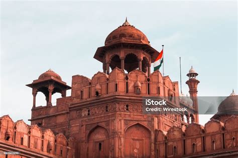 aerial view  red fort lal qila  delhi stock photo  image