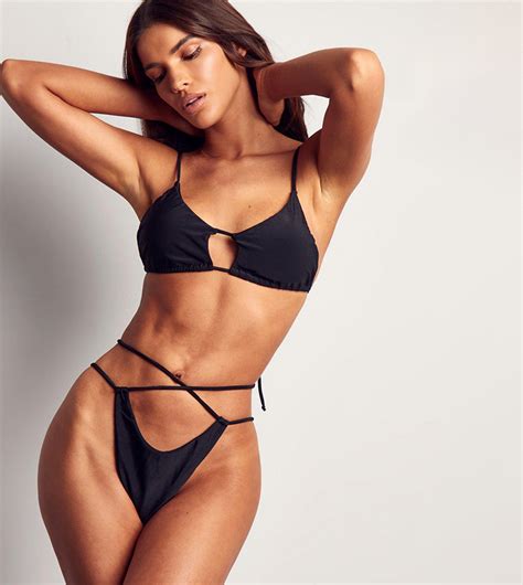 Buy Misspap Strappy High Leg Bikini Bottom In Black Thstreet Kuwait