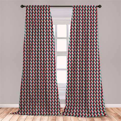 Retro Curtains 2 Panels Set Vintage Country Style Pattern With