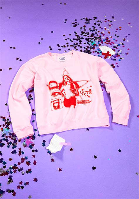 Guts World Tour Crewneck Pullover In Pink Olivia Rodrigo Official Store