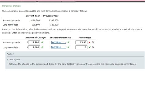 Solved Horizontal Analysisthe Comparative Accounts Payable