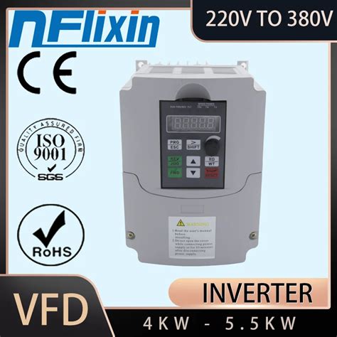 4kw 220v To 380v Single Phase Input Vfd Frequency Inverter 3 Phase