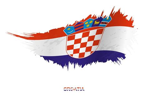 Flag of Croatia in grunge style with waving effect. 13194225 Vector Art ...