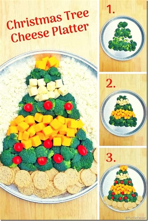 Christmas Tree Cheese Plattereasy Appetizer And Centerpiece With Real