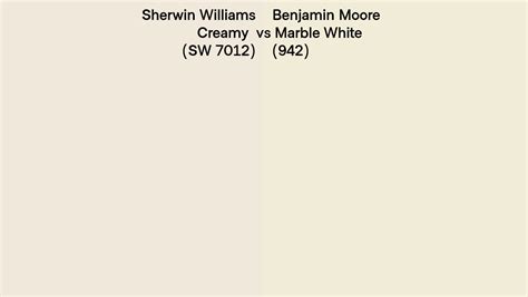 Sherwin Williams Creamy SW 7012 Vs Benjamin Moore Marble White 942