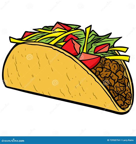 Taco stock vector. Illustration of spice, taco, tomato - 72950754