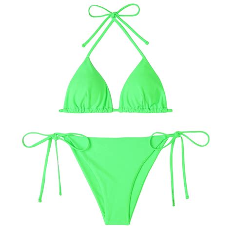 Ehrwe Womens High Waisted Bikini Sets New Green Padded Wirefree Fashion