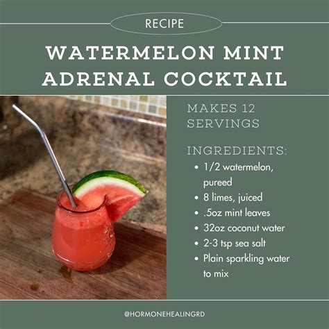 Watermelon Mint Adrenal Cocktail Hormone Healing Rd