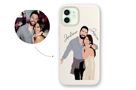 Personalized Custom Portrait Art Phone Case Custom Couple Phone Case ...