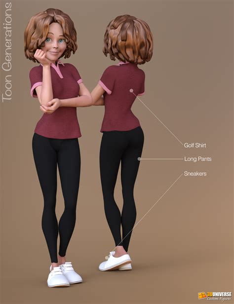 Toon Generations Dforce Clothing For Genesis 8 Female S Daz 3d